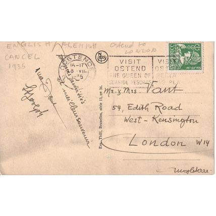 Belgium Postcard 1935 - Ostende - Le Kursaal et le Petit Nice