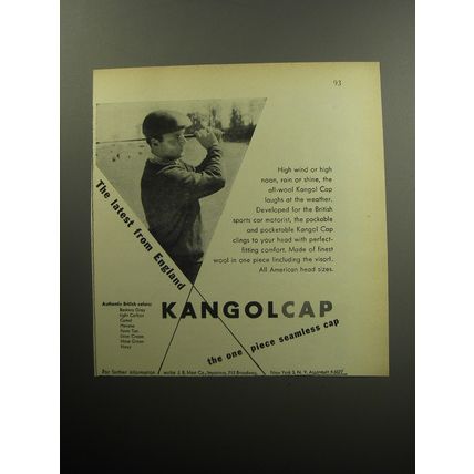 1957 Kangol Cap Advertisement - The latest from England