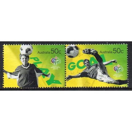 Australia 2006 Soccer in Australia - Play / Goal 50c Joined Pair Used