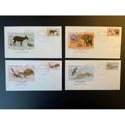 Centrafricaine 1971 Mi. 225 - 229 FDC 1er Jour Contes Locaux Faune Tortue