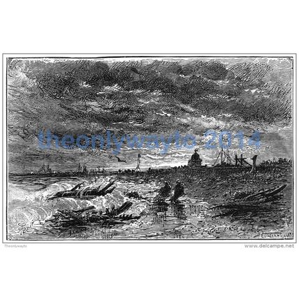 Gorleston Pier, Yarmouth, England, Print, Modern Reproduction