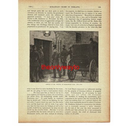 Charles S Parnell Arrives At Kilmainham Gaol, Book Illustration (Print), c1895