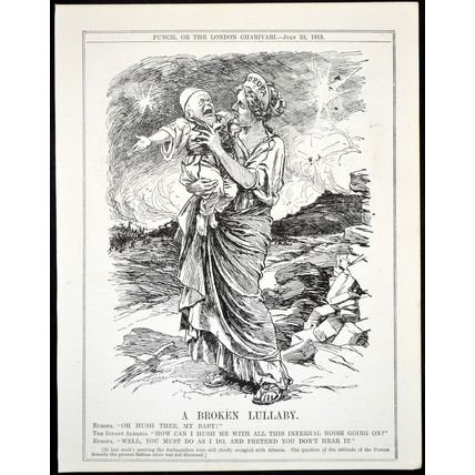 A BROKEN LULLABY 1913 John Bernard Partridge PUNCH CARTOON PAGE