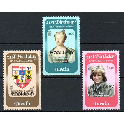 Tuvalu 1982 Royal Baby - Birth of Prince William MNH set S.G. 189-191