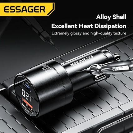 Essager 120W PD Car Charger QC 4.0 100W iPhone Lenovo Laptop 65W Battery Charger