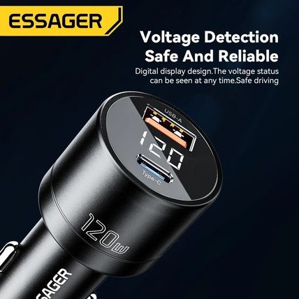 Essager 120W PD Car Charger QC 4.0 100W iPhone Lenovo Laptop 65W Battery Charger