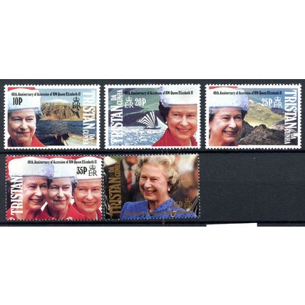 Tristan da Cunha QEII 1992 sg526/30 Queens 40th coronation anniversary - MNH
