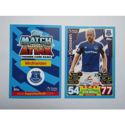 118. Davy Klaassen - Everton - Match Attax 2017/18 Football Card EF1
