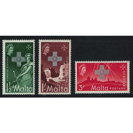 Malta George Cross Commemoration 3v 1957 MNH SG#283-285