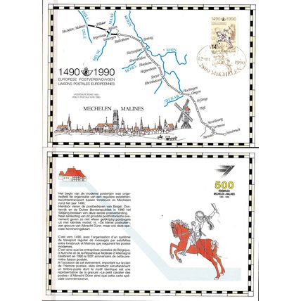 Belgique 1990 Michel Carte 2402 O Cote (2008) 12.50 € Première liaison postale