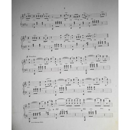 1868 Love's Messenger March, by V. B. Aubert - Original Sheet Music