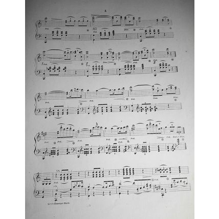 1868 Love's Messenger March, by V. B. Aubert - Original Sheet Music
