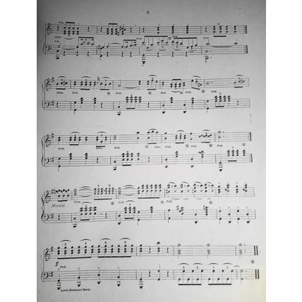 1868 Love's Messenger March, by V. B. Aubert - Original Sheet Music