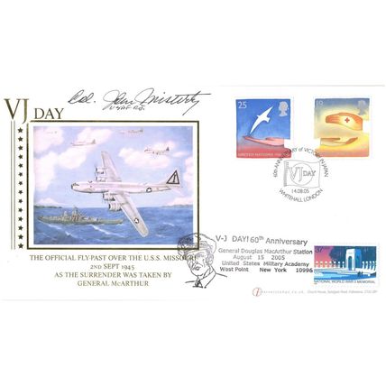 Colonel John Misterley USFA B-29 WW2 Pilot Japan Victory Day Hand Signed FDC