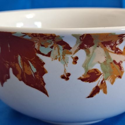 Lot 4 Royal Norfolk LEAF 6" SOUP BOWLS Cereal Thanksgiving Fall Leaves Autumn