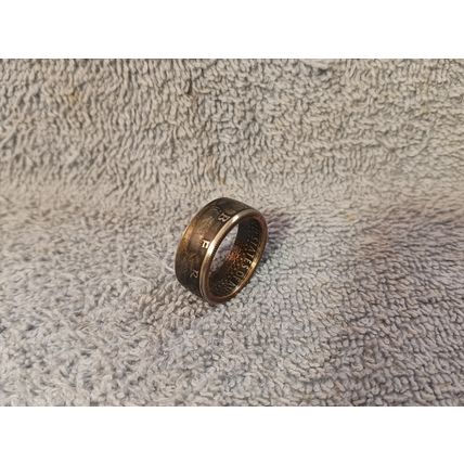 1988 Kennedy Half Dollars size 9 1/2 coin ring Handmade mixed metals (A)
