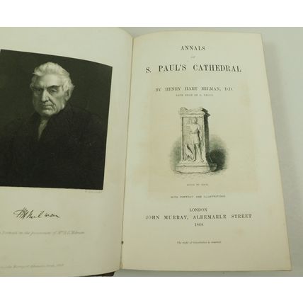 Antique Victorian Leather Book Annals St Pauls Cathedral 1868 Milman