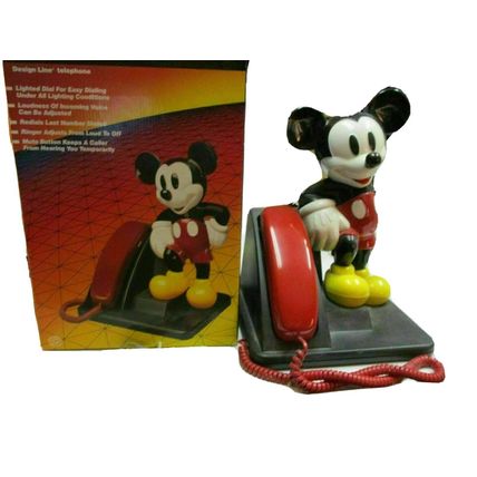 Vintage 1990's MICKEY MOUSE Corded Land Line Touch Tone Telephone AT & T Design