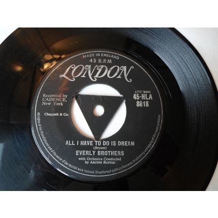 7".1958 THE EVERLY BROTHERS.ALL I HAVE TO DO IS DREAM.45-HLA 8618.IST PRESS.EXCE