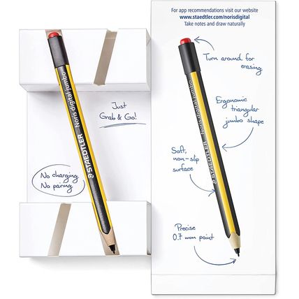 STAEDTLER Noris Jumbo 180J 22. EMR Stylus with Soft Eraser. for Writing, Drawing