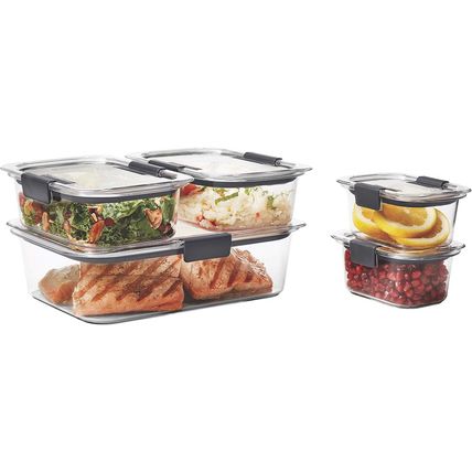 Rubbermaid Brilliance Food Storage Containers, Set of 5 (10 Pieces), Bpa-Free, L