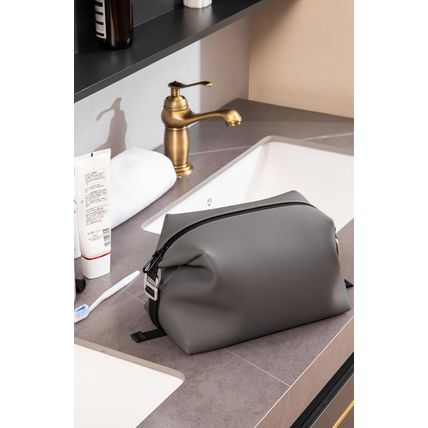 13" 6L Large Silicone Dopp Kit,Waterproof Leakproof Toiletry Bag,Foldable Travel
