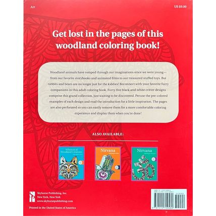Whimsical Woodland Creatures Coloring Paperback Skyhorse Publishing 56 pages