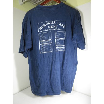 Vintage Roadkill Cafe TShirt New Mexico Menu You Kill Em We Grill Blue Size XL