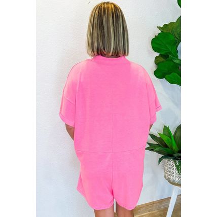 Bonbon Loose Half Sleeve V Neck Knit Romper