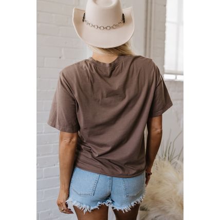 Chicory Coffee Honky Tonk Honey Graphic Crew Neck Western Fashion Tee