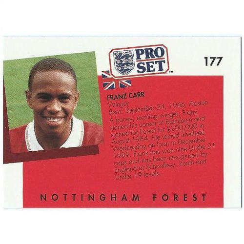 1990/1991 Pro Set Footbal - #177 - Franz Carr