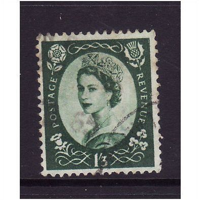 GREAT BRITAIN 1958 SG 585 1/3 GREEN FINE USED