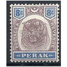 Perak 1895 SG71 8c Dull Purple & Ultramarine Mounted Mint . .