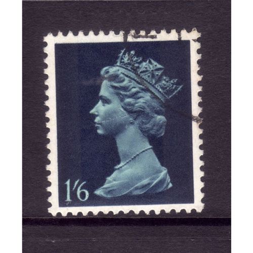 GREAT BRITAIN 1967 SG 743 1s 6d BLUE AND DEEP BLUE TWO BANDS FINE USED#2