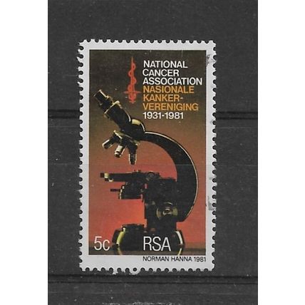 SouthAfrica.50th Anniv of National Cancer Association stamp.Fine Used.June22