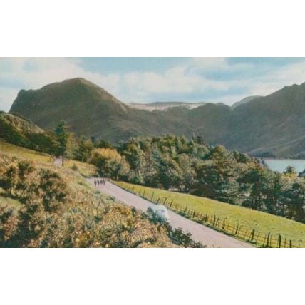 Girls Jogging Athletics Buttermere & Honister Crag 1970s Cumbria Postcard