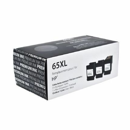 Compatible with HP 65XL Black - 3x Refills + 1x Prinhead - PREMIUM ink Compatibl