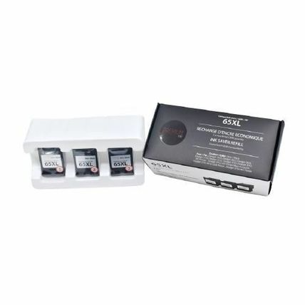 Compatible with HP 65XL Black - 3x Refills + 1x Prinhead - PREMIUM ink Compatibl