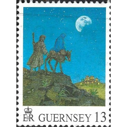 GUERNSEY, CHRISTMAS, Journey to Bethlehem, blue 1996, 13p