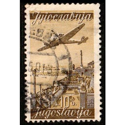 Yugoslavia 1947 Airmail 10D Used Stamp