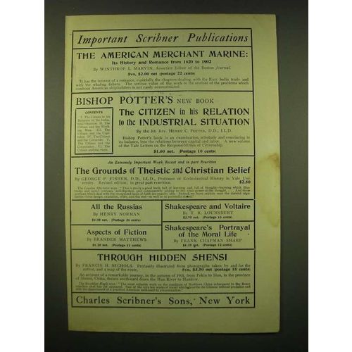 1902 Charles Scribner's Sons Ad - Important Scribner Publications