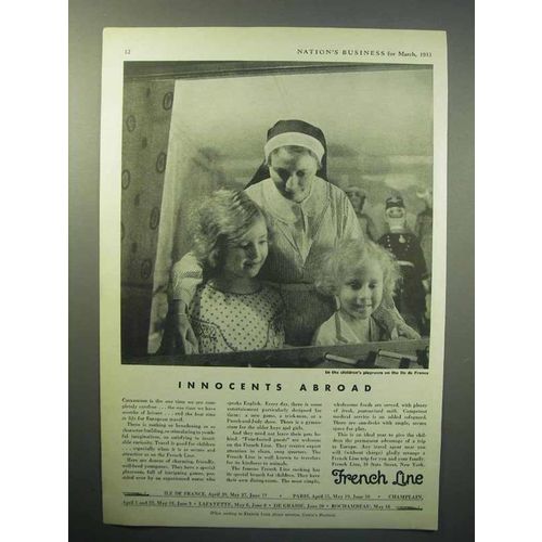 1933 French Line Cruise Ad - Innocents Abroad