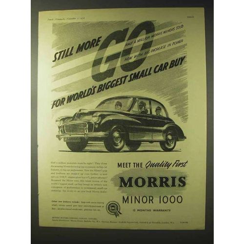 1956 Morris Minor 1000 Car Ad - World's Biggest Buy