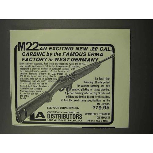 1967 Erma M22 Carbine Ad - Famous Factory West Germany