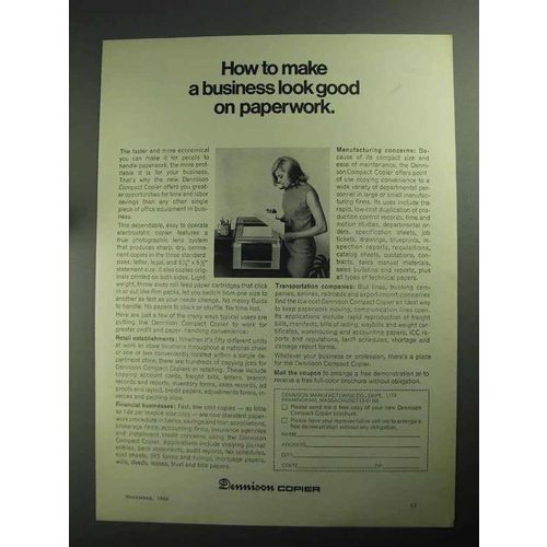 1968 Dennison Compact Copier Ad - Good on Paperwork