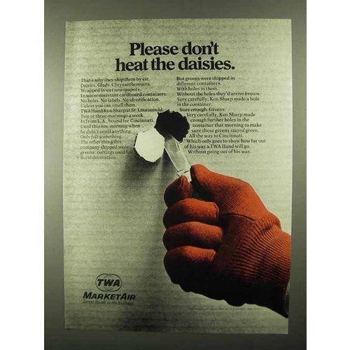 1968 TWA MarketAir Ad - Please Don't Heat the Daisies