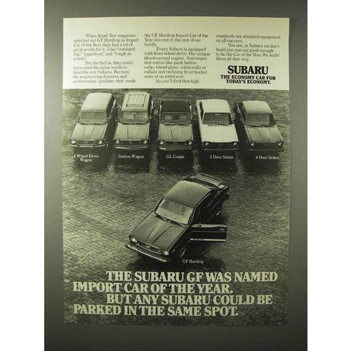 1975 Subaru GF Hardtop Car Ad - Import of the Year