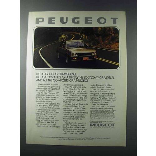1981 Peugeot 505 Turbodiesel Ad - Performance