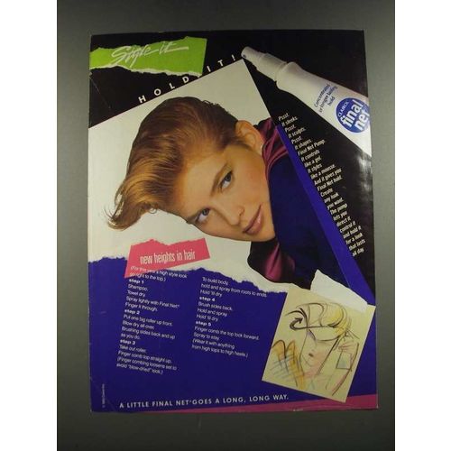 1986 Clairol Final Net Hair Spray Ad - Style It Hold It!