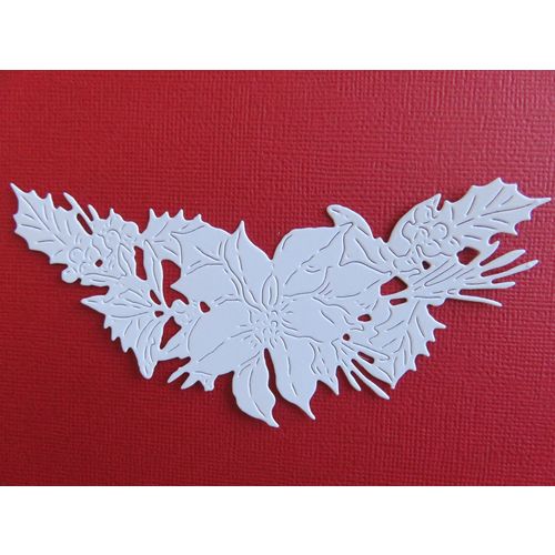 6 x Tattered Lace Die Cuts Winter Poinsettia Swag #2